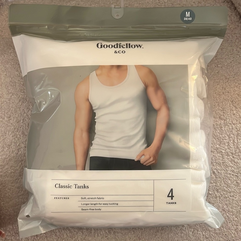 good fellow white undershirts in medium